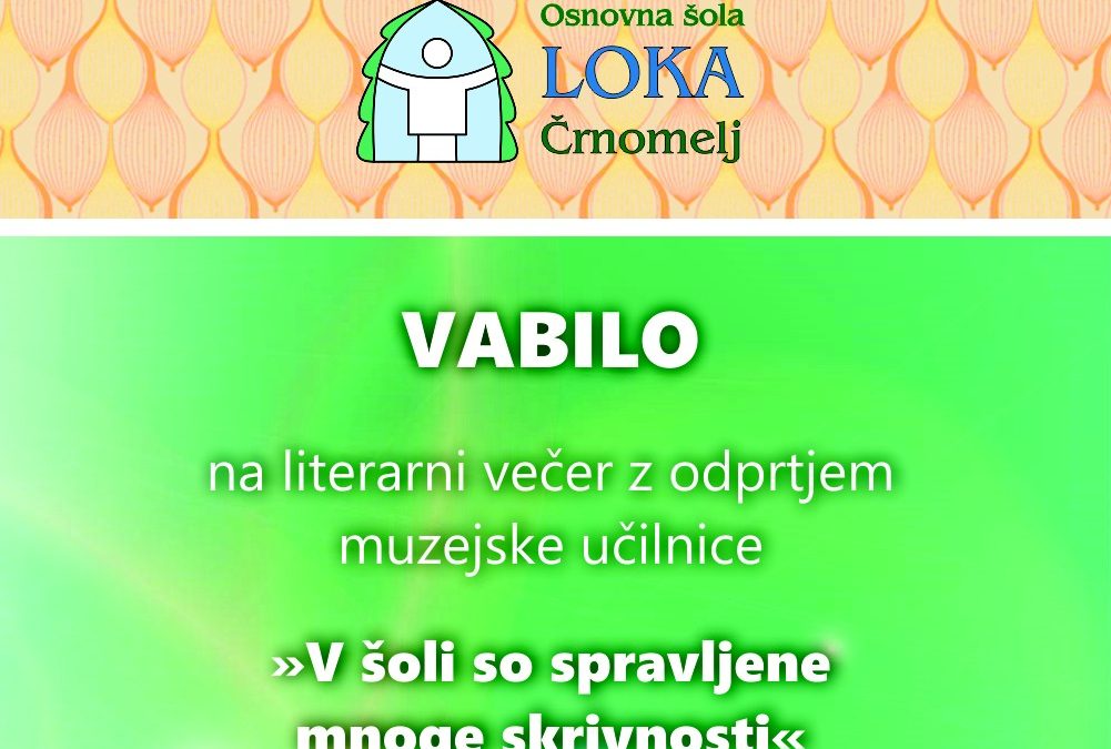 VABILO NA LITERARNI VEČER V GRIBLJE