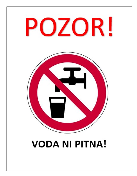 Voda iz vodovoda NI PITNA