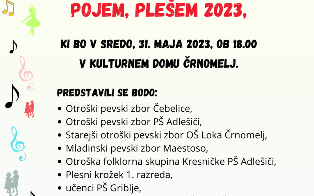 VABILO NA POJEM, PLEŠEM 2023